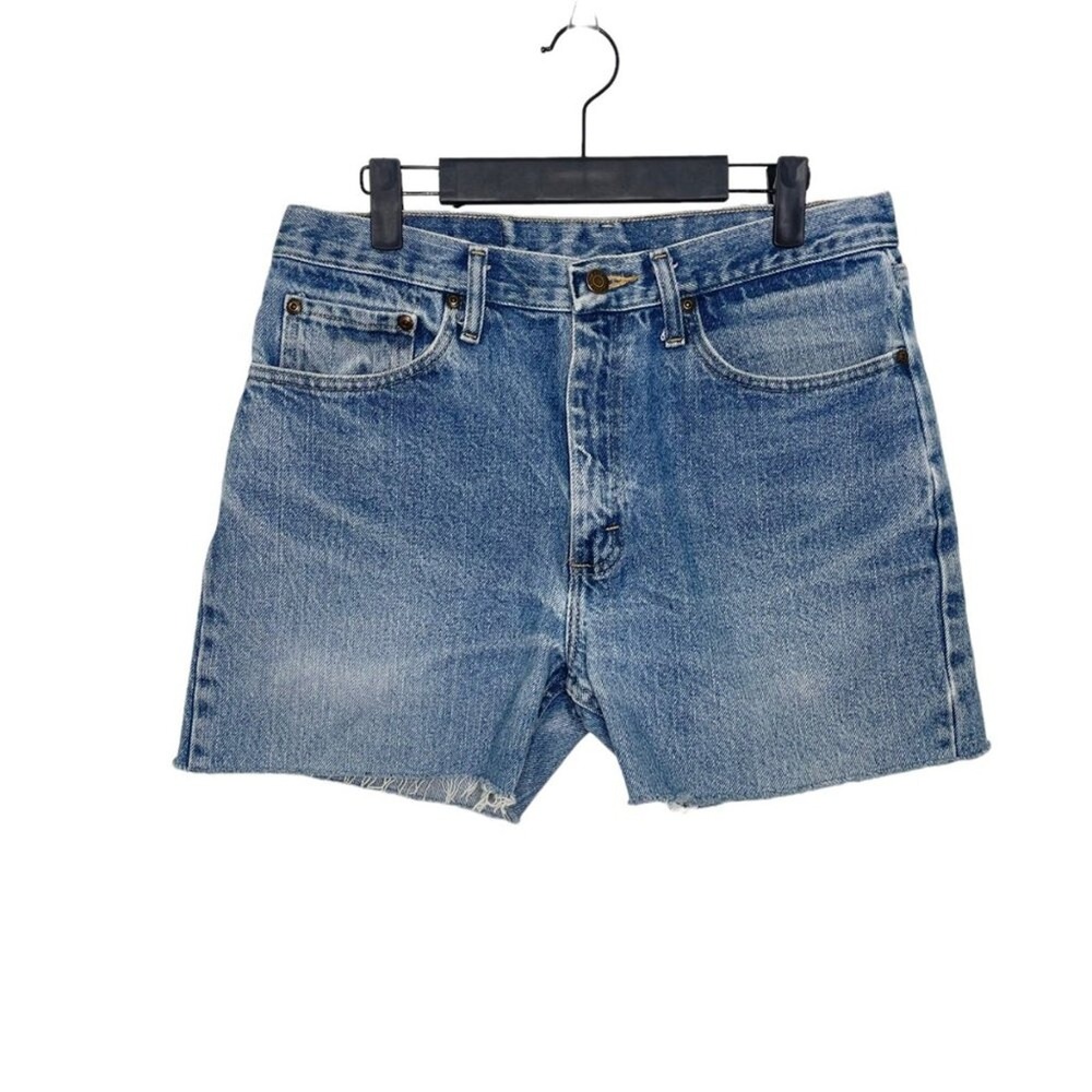 Wrangler Regular Fit Denim Shorts Light Wash Cut Off Raw Hem Mens 31 96501DS